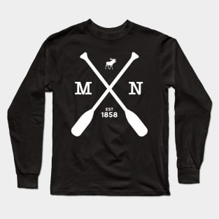Minnesota Moose And Paddles 1858 Midwest Long Sleeve T-Shirt